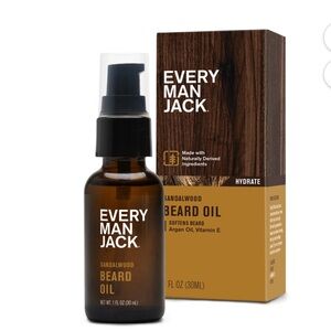 Every Man Jack | Sandalwood Beard Oil | Hydrate | Softens Beards | Bundle of 2